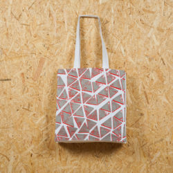 Petit cabas « Triangle » rouge & gris