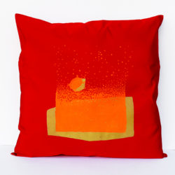Coussin carré « Terra » Rouge Or Fluo